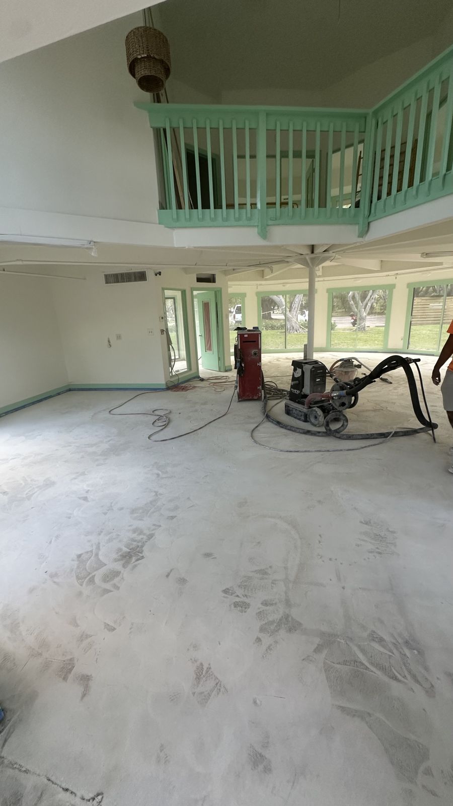 Diamond grinding con grinder profesional y vacuum para extracción de polvo