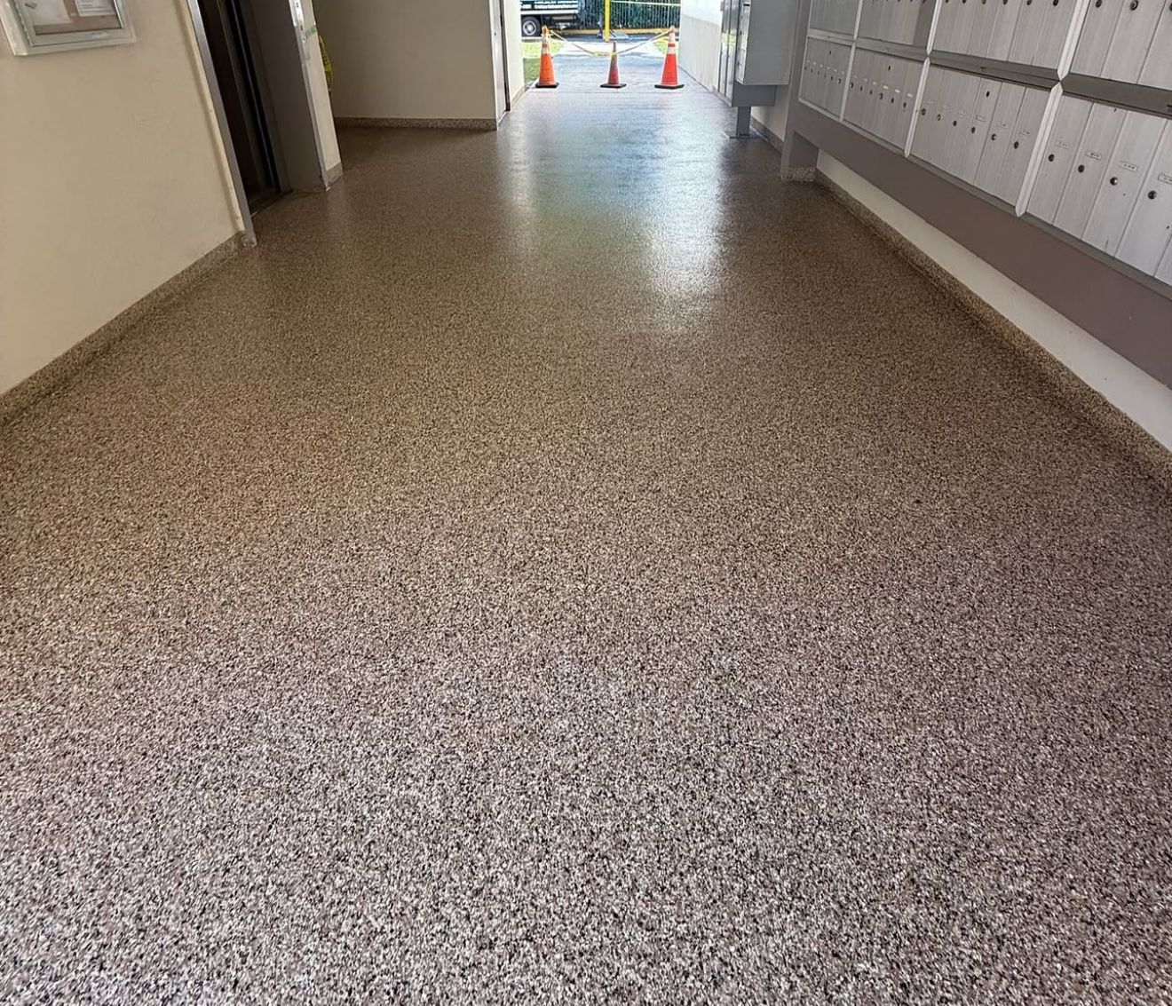 Commercial with flake coating, South Florida