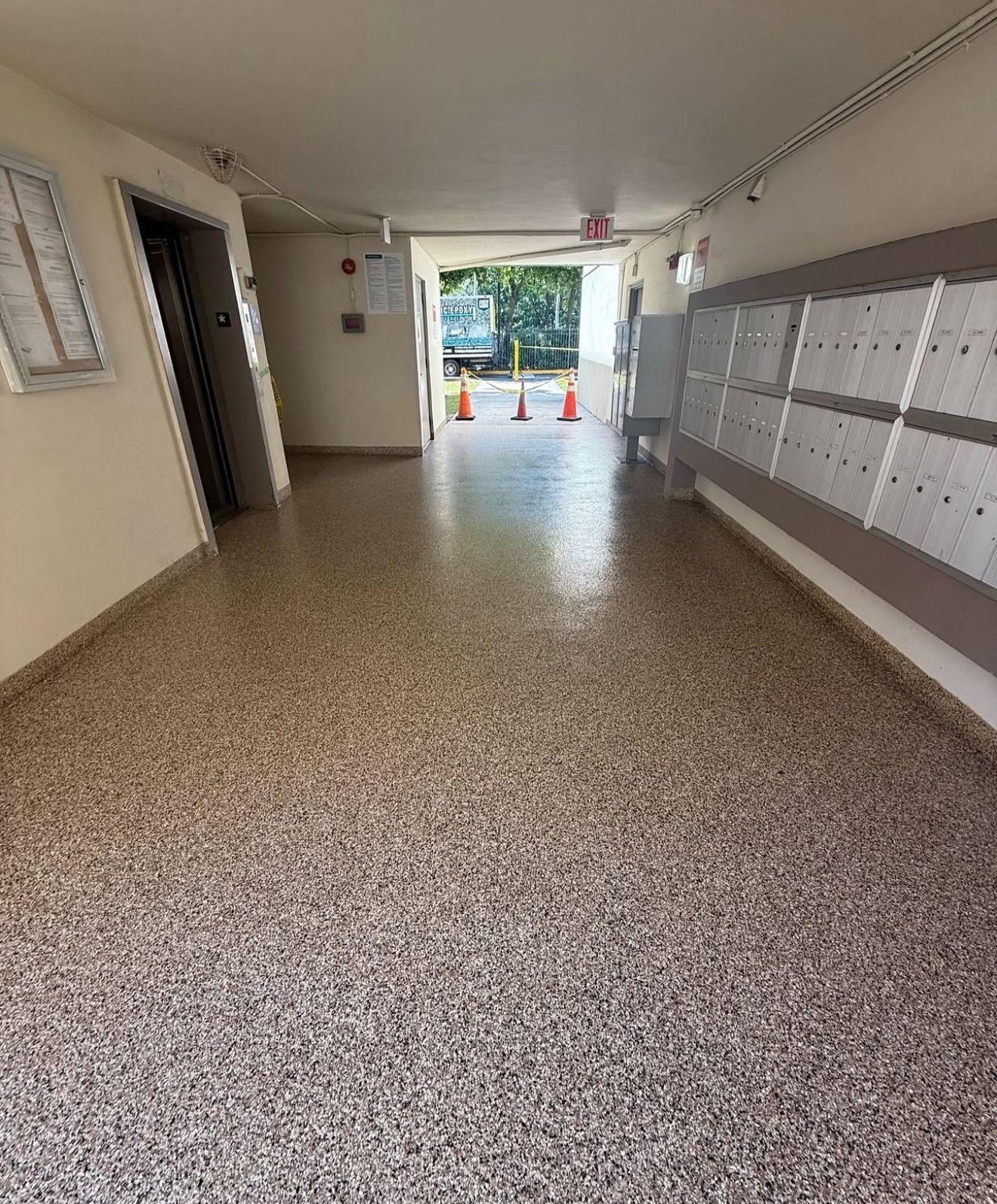 Commercial with flake coating, South Florida