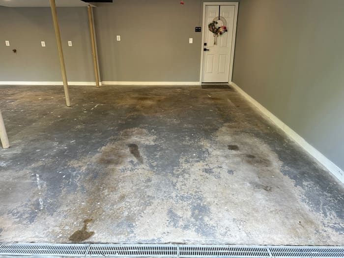 Garage Floor before coating, South Florida
