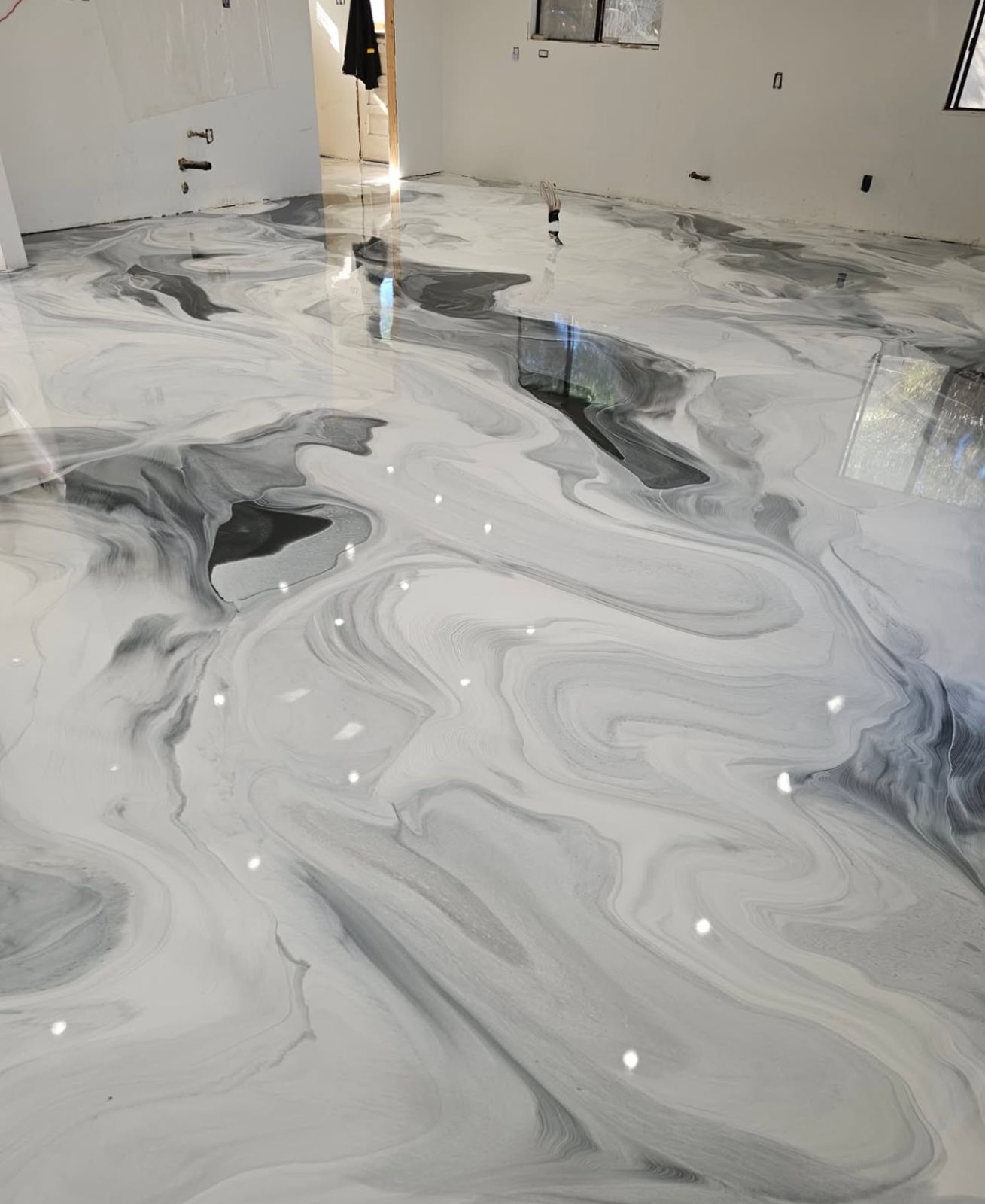 Garage Floor with metallic coating, South Florida