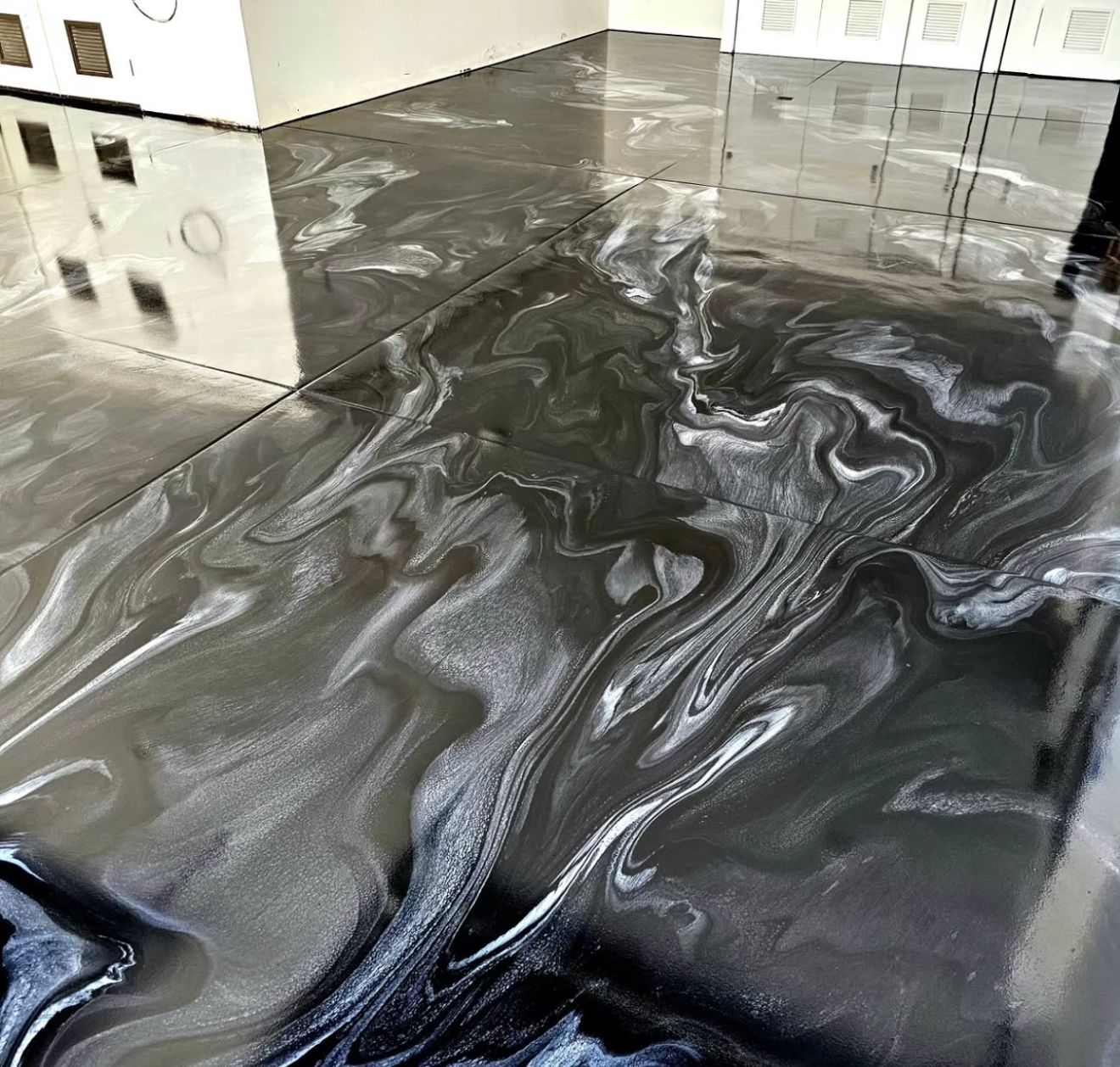 Garage Floor with metallic coating, South Florida