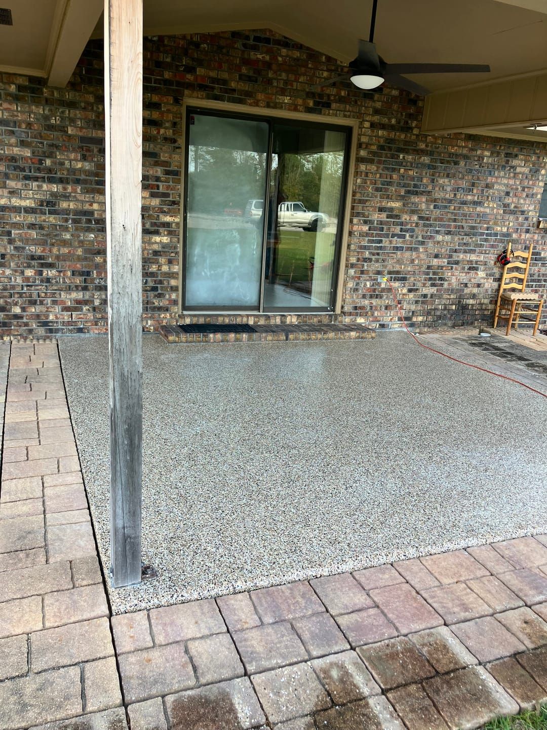 Patio with flake coating, South Florida