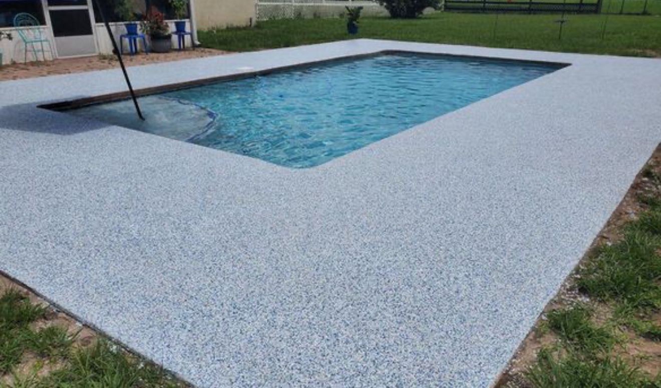 Pool Deck with flake coating, South Florida