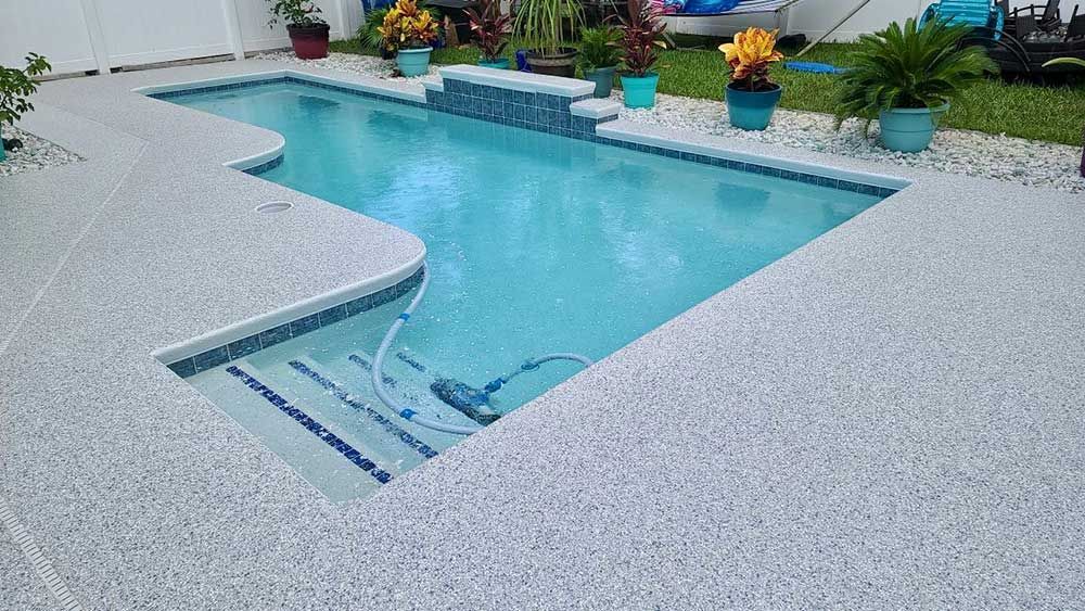 Pool Deck with flake coating, South Florida