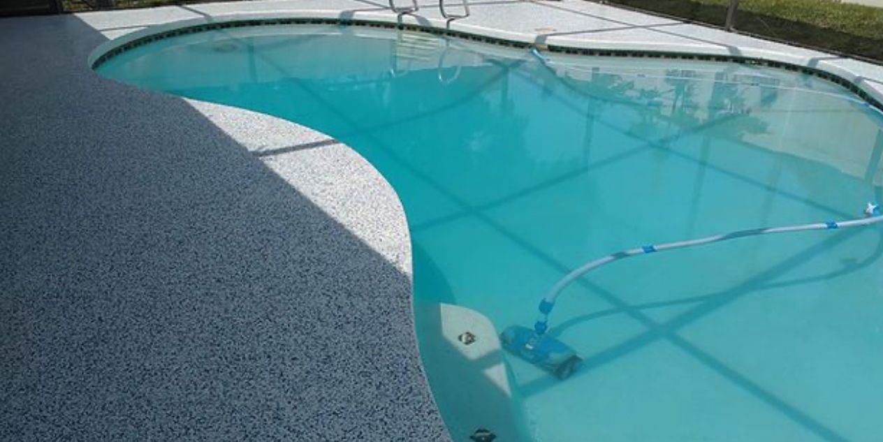 Pool Deck with flake coating, South Florida