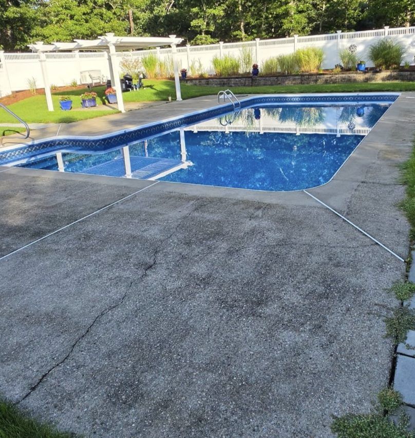 Área de piscina de concreto antes del recubrimiento, condado de Palm Beach FL